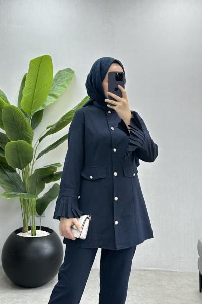 BBC KETEN PLİSELİ TAKIM - LACİVERT