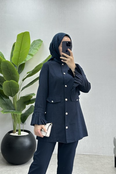 BBC KETEN PLİSELİ TAKIM - LACİVERT