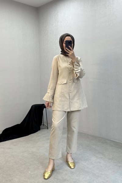 BBC KETEN PLİSELİ TAKIM - TAŞ