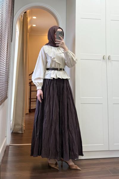 BBC KIRIŞ KLOŞ ETEK - KAHVERENGİ