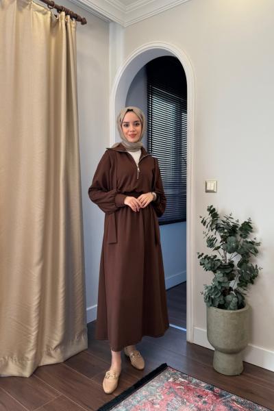 BBC KLEO ELBİSE - KAHVERENGİ