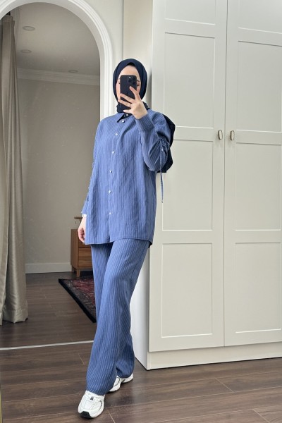 BBC KOL BÜZGÜLÜ ÇİZGİLİ TAKIM - LACİVERT