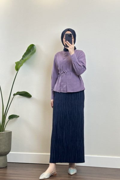 Bbc Kroşki Piliseli Etek - Lacivert