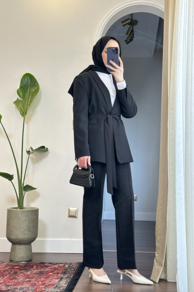 Bbc Kruvaze Ceketli Takım - Siyah