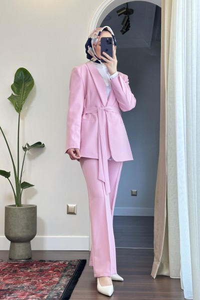 Bbc Kruvaze Ceketli Takım - Pembe
