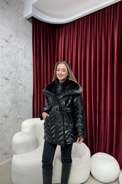 BBC KÜRK YAKALI ŞİŞME MONT - SİYAH