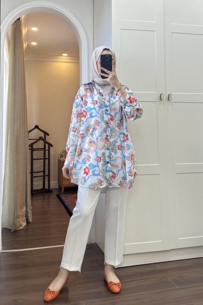 BBC LİNA KETEN GÖMLEK - MAVİ