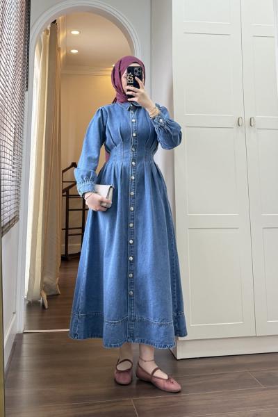 BBC LUA DENİM ELBİSE - BUZ MAVİSİ