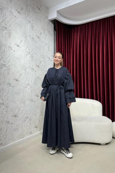 BBC LUTHER DENİM ELBİSE - LACİVERT