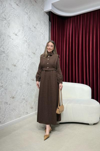 BBC MARTİN TÜVİT ELBİSE - KAHVE