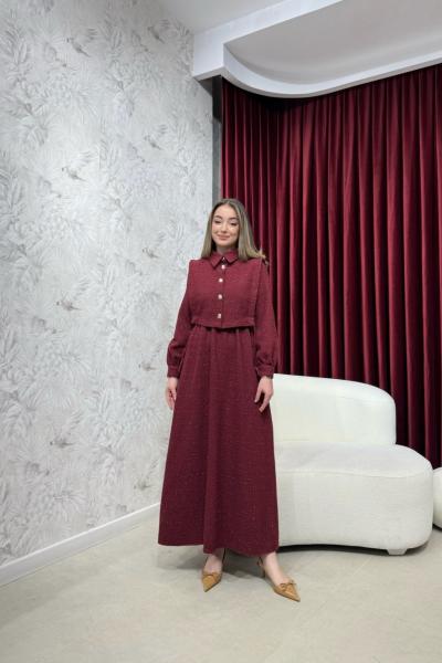 BBC MARTİN TÜVİT ELBİSE - BORDO