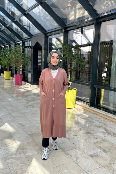 Bbc Mevsimlik İnce Triko Hırka - Pudra