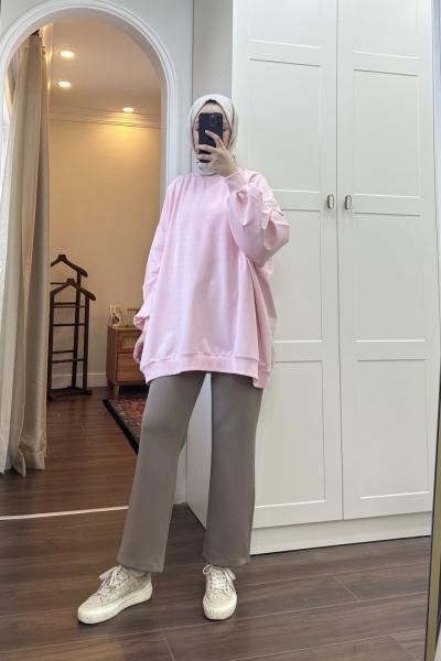 BBC MEVSİMLİK BASİC SWEAT - PEMBE