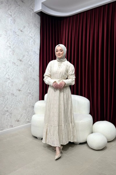 BBC NATALİ ELBİSE - BEJ