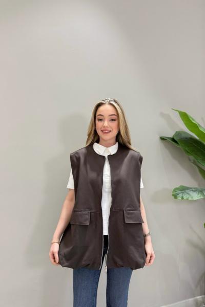 BBC NİCOL YELEK - KAHVERENGİ