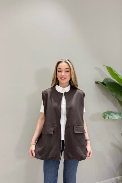BBC NİCOL YELEK - KAHVERENGİ