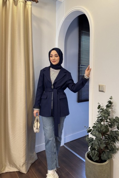 BBC NORA FERMUARLI CEKET - LACİVERT