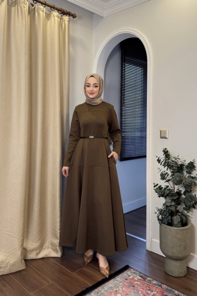 BBC OLA ELBİSE - KAHVERENGİ