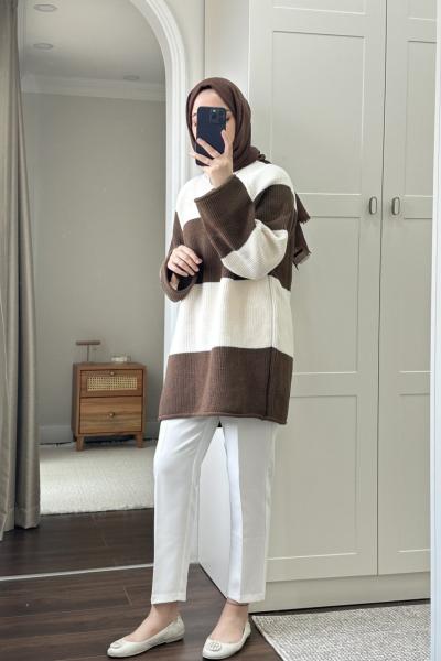 Bbc Örme Triko Kazak - Kahverengi