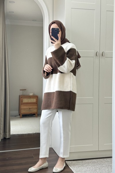 Bbc Örme Triko Kazak - Kahverengi