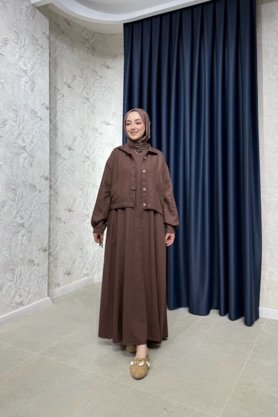 BBC OWEN ELBİSE - KAHVE