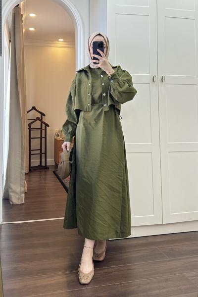 BBC PARAŞÜT LARA ELBİSE - HAKİ