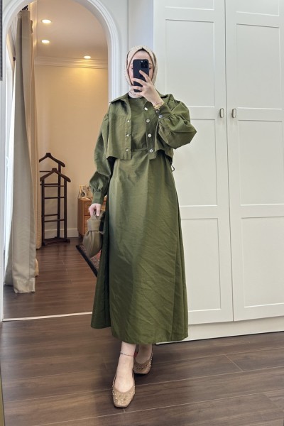 BBC PARAŞÜT LARA ELBİSE - HAKİ