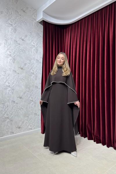 BBC PEARLS ELBİSE - KAHVE