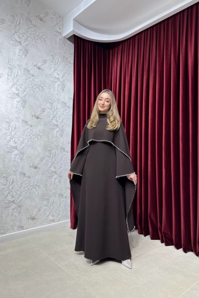 BBC PEARLS ELBİSE - KAHVE