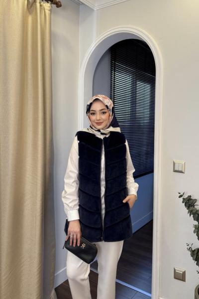 BBC PELUŞ YELEK - LACİVERT