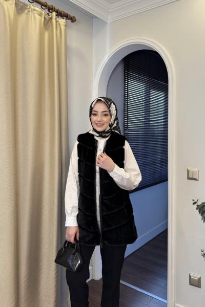 BBC PELUŞ YELEK - SİYAH