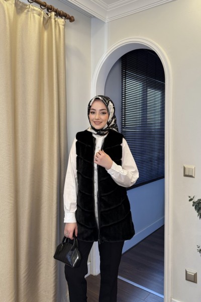 BBC PELUŞ YELEK - SİYAH