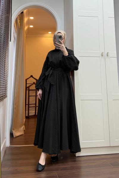 BBC PENNY SİMLİ ELBİSE - SİYAH