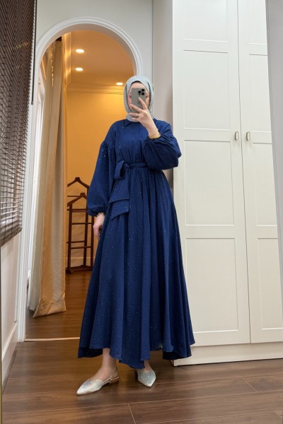 BBC PENNY SİMLİ ELBİSE - LACİVERT