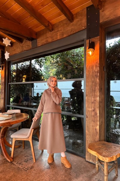 Bbc Perry Üç İplik Etekli Takım - Vizon