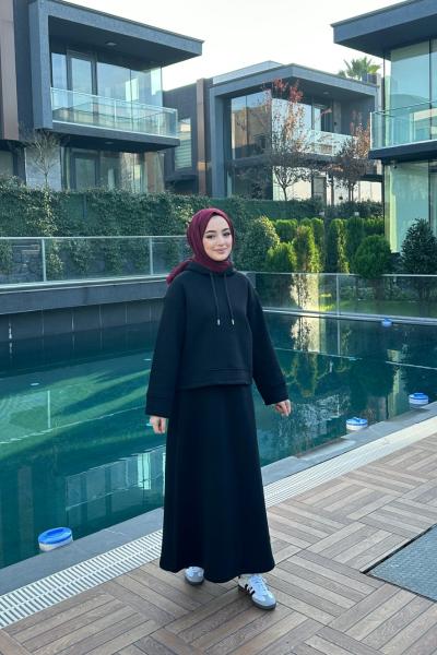 Bbc Perry Üç İplik Etekli Takım - Siyah