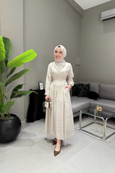 BBC POLİNA ELBİSE - BEJ