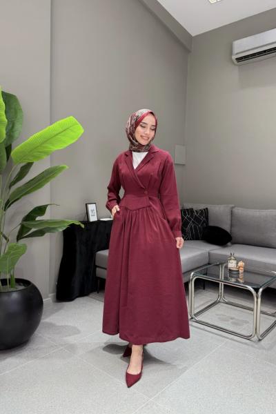 BBC POLİNA ELBİSE - BORDO