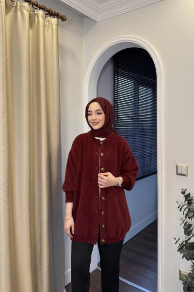 BBC PREMİUM ANGORA HIRKA - BORDO