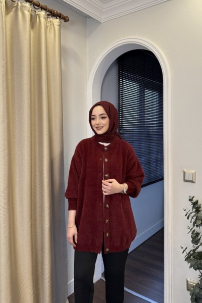 BBC PREMİUM ANGORA HIRKA - BORDO