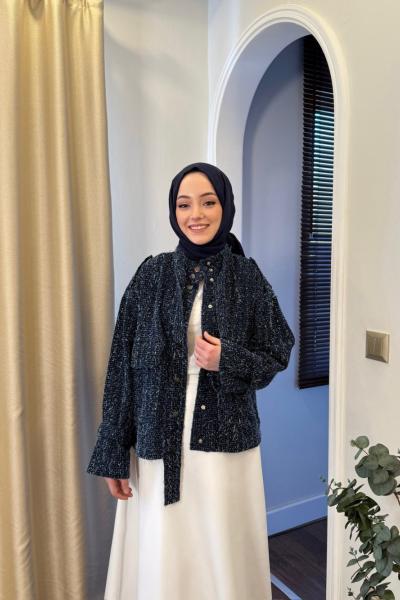 BBC PÜSKÜLLÜ DENİM CEKET- MAVİ