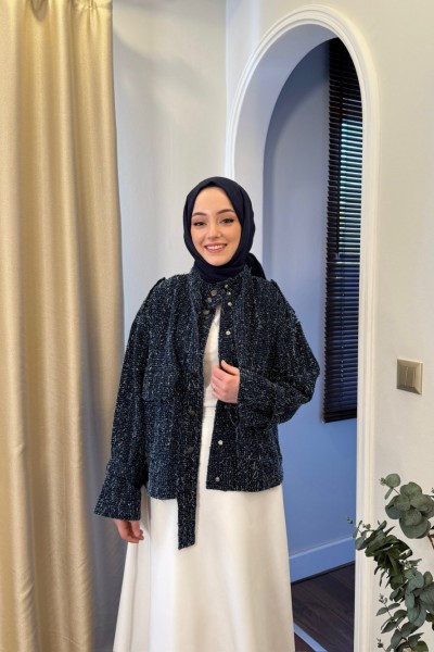 BBC PÜSKÜLLÜ DENİM CEKET- MAVİ