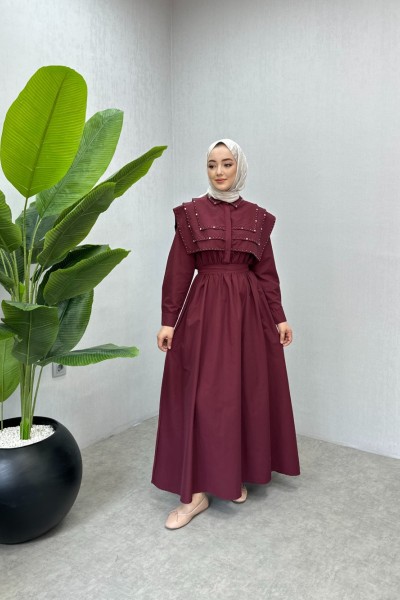 BBC QUEEN ELBİSE - BORDO