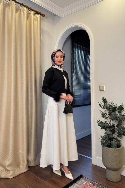 BBC RAVEN TÜYLÜ CEKET - SİYAH