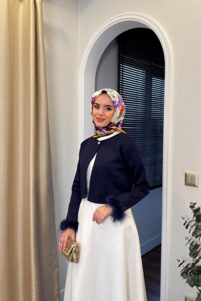 BBC RAVEN TÜYLÜ CEKET - LACİVERT