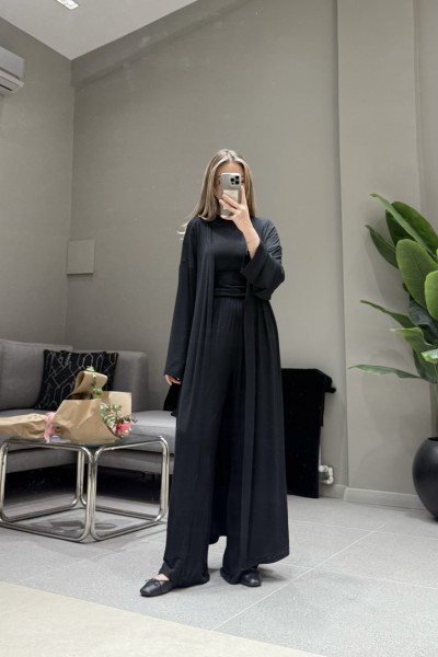 BBC RELAX ÜÇLÜ PAMUKLU TAKIM - SİYAH