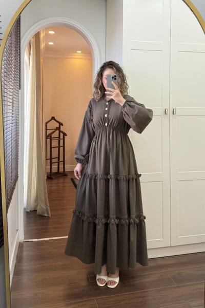 BBC RHYS ELBİSE - KAHVERENGİ