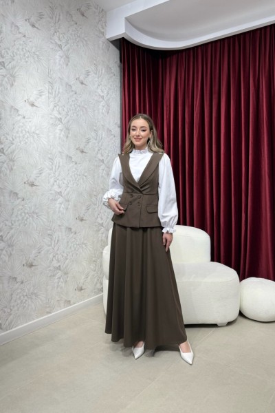 BBC ROWAN JİLE ELBİSE - KAHVE