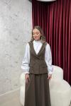 BBC ROWAN JİLE ELBİSE - KAHVE
