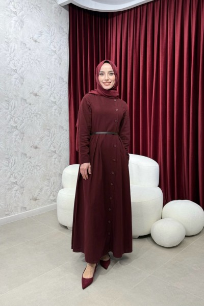 BBC ROWENA ELBİSE - BORDO